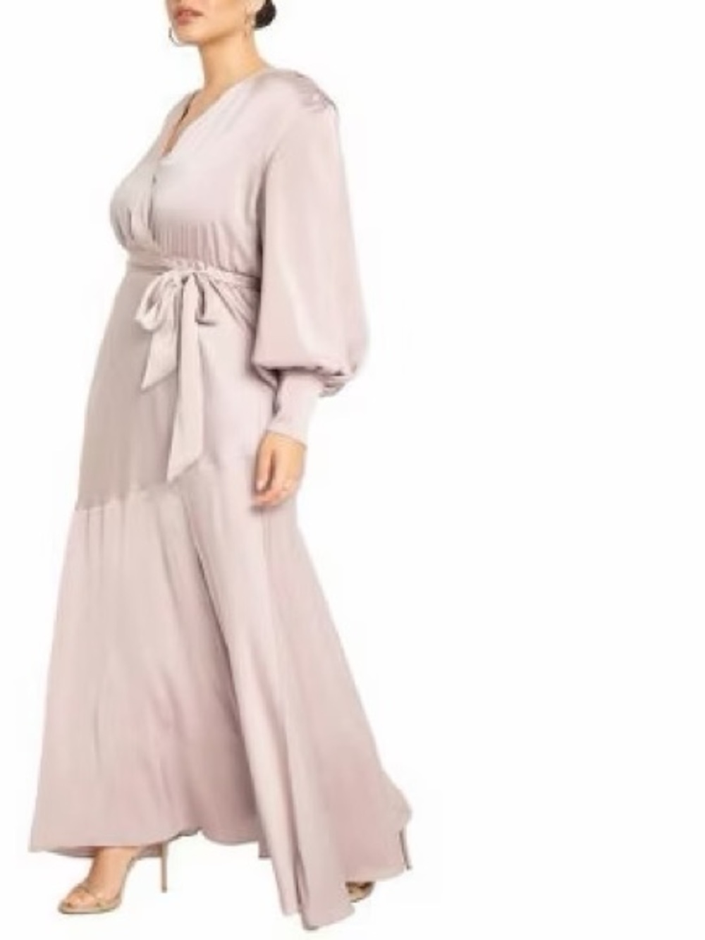 Eloquii Long Sleeve Maxi Dress in Blush